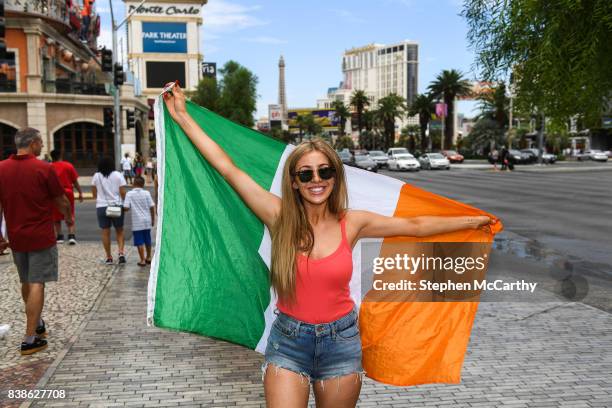 Nevada , United States - 24 August 2017; Conor McGregor supporter Gemma Hennessy in Las Vegas, prior to the boxing match between Floyd Mayweather Jr...