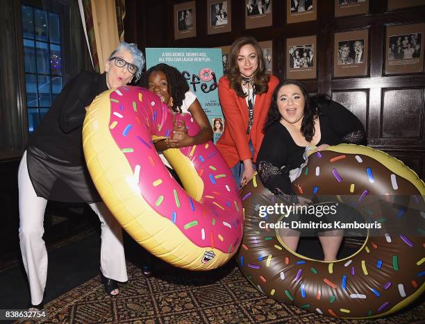 Lisa Lampanelli, Marsha Blake, Eden Malyn and Nikki Blonsky attend "Stuffed" Preview Show at The Friars Club on August 24, 2017 in New York City.