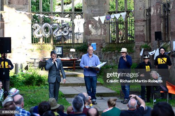 Bill Drummond and Jimmy Cauty attend an event at St Luke's Church as The Justified Ancients of Mu Mu Present 'Welcome To The Dark Ages' on August 24,...