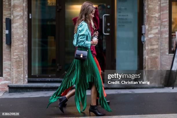 Guest outside Bik Bok Runway Award on August 24, 2017 in Oslo, Norway.