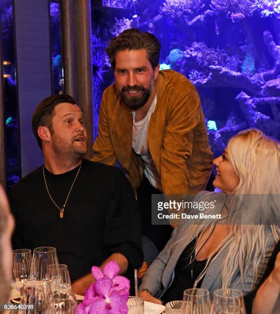 Arthur de Borman, Jack Guinness and Lou Teasdale at Jack Guinness hosted dinner,in association with Haig Club Clubman at Sexy Fish Mayfair on August...