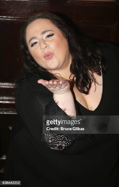 Nikki Blonsky poses at a photo call for the new comedy "Stuffed" at The Friars Club on August 24, 2017 in New York City.