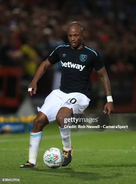 West Ham United's Andre Ayew during the Carabao Cup Second Round match between Cheltenham Town and West Ham United at Whaddon Road on August 23, 2017...