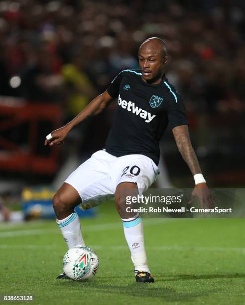 West Ham United's Andre Ayew during the Carabao Cup Second Round match between Cheltenham Town and West Ham United at Whaddon Road on August 23, 2017...