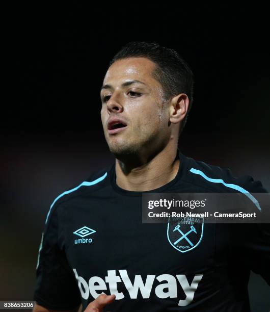 West Ham United's Javier Hernandez during the Carabao Cup Second Round match between Cheltenham Town and West Ham United at Whaddon Road on August...