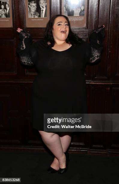 Nikki Blonsky attends the Off-Broadway cast photocell for Lisa Lampanelli's 'Stuffed' at the Friars Club on August 24, 2017 in New York City.