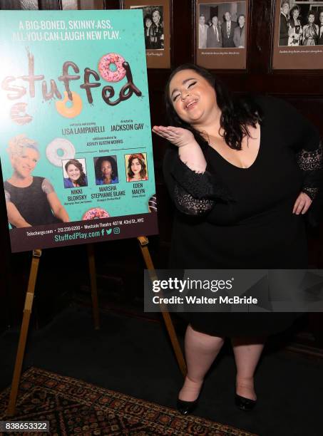 Nikki Blonsky attends the Off-Broadway cast photocell for Lisa Lampanelli's 'Stuffed' at the Friars Club on August 24, 2017 in New York City.