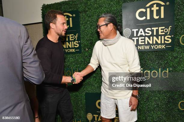 Tennis player Bruno Soares and Masaharu Morimoto attend the Citi VIP Lounge at Taste Of Tennis at W New York on August 24, 2017 in New York City.