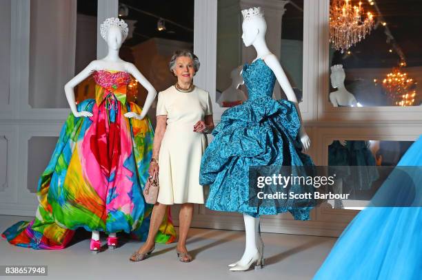 Former Dior house model, Svetlana Lloyd, who walked in the historic Australian Dior fashion parade at David Jones in 1957 poses during a media...