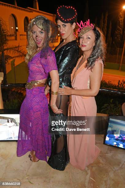 Victoria Grant, Diana Gomez and Dawn Hindle attend the VIP launch party for FREE WOMEN, an exhibition by Diana Gomez opening August 25th and running...