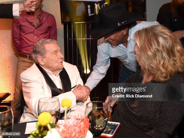 Jerry Lee Lewis, George Strait, and Judith Brown attend Skyville Live Presents a Tribute to Jerry Lee Lewis on August 24, 2017 in Nashville,...