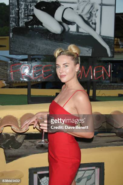Emily Valentine Parr attends the VIP launch party for FREE WOMEN, an exhibition by Diana Gomez opening August 25th and running until the end of...