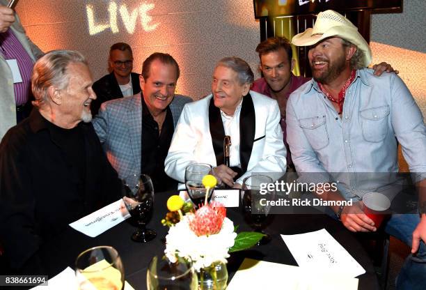 Kris Kristofferson, creator of Skyville Live Wally Wilson, Jerry Lee Lewis, Waylon Payne, and Toby Keith attend Skyville Live Presents a Tribute to...