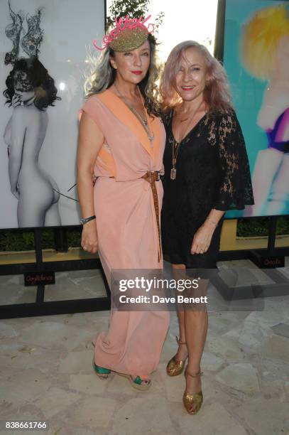 Dawn Hindle and Emily Bradbury attend the VIP launch party for FREE WOMEN, an exhibition by Diana Gomez opening August 25th and running until the end...