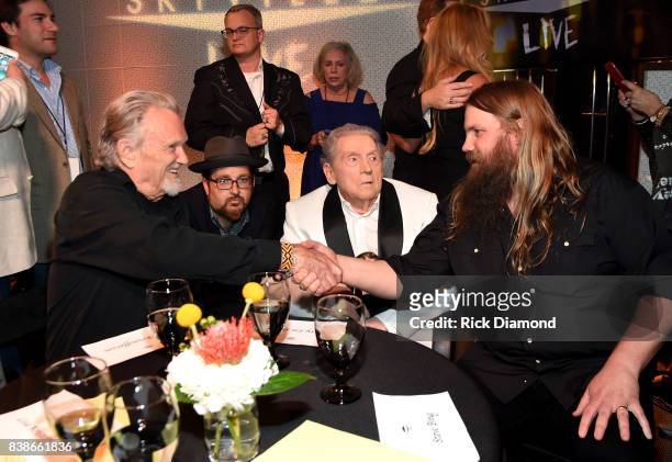 Kris Kristofferson, Jerry Lee Lewis, and Chris Stapleton attend Skyville Live Presents a Tribute to Jerry Lee Lewis on August 24, 2017 in Nashville,...