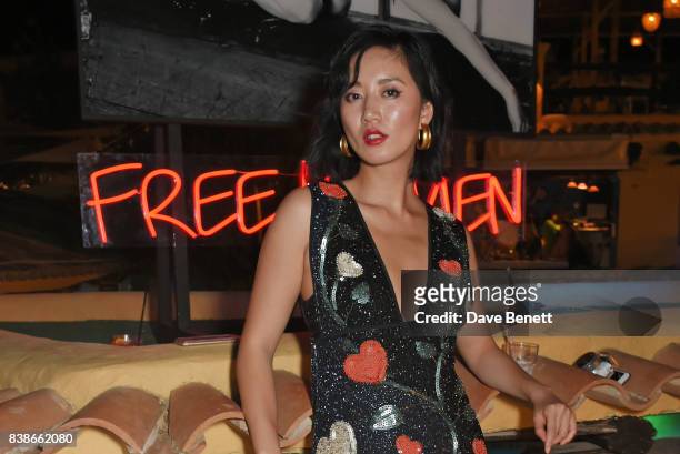 Betty Bachz attends the VIP launch party for FREE WOMEN, an exhibition by Diana Gomez opening August 25th and running until the end of September 2017...