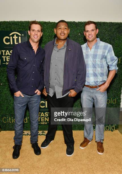 Bob Bryan, Omar Benson Miller and Mike Bryan attend Citi Taste Of Tennis at W New York on August 24, 2017 in New York City.