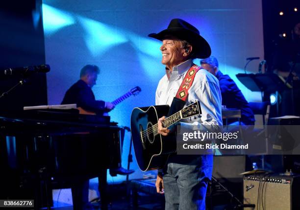 George Strait performs onstage during Skyville Live Presents a Tribute to Jerry Lee Lewis on August 24, 2017 in Nashville, Tennessee.