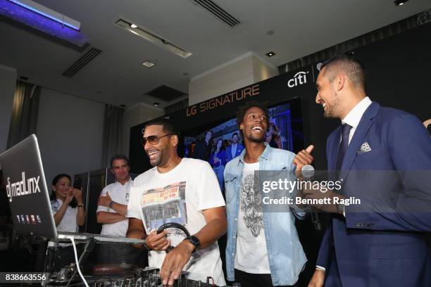 Mad Lynx, tennis players Gael Monfils and Nick Kyrgios attend Citi Taste Of Tennis at W New York on August 24, 2017 in New York City.