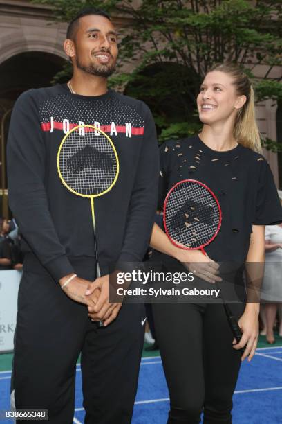 Nick Kyrgios and Eugenie Bouchard attend 2017 Lotte New York Palace Invitational at Lotte New York Palace on August 24, 2017 in New York City.