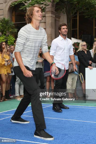 Alexander Zverev Jr. And Mischa Zverev attend 2017 Lotte New York Palace Invitational at Lotte New York Palace on August 24, 2017 in New York City.