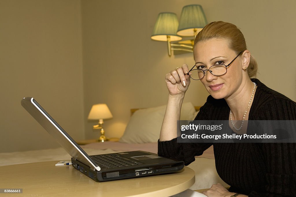 Portrait of a business woman in a hotel room