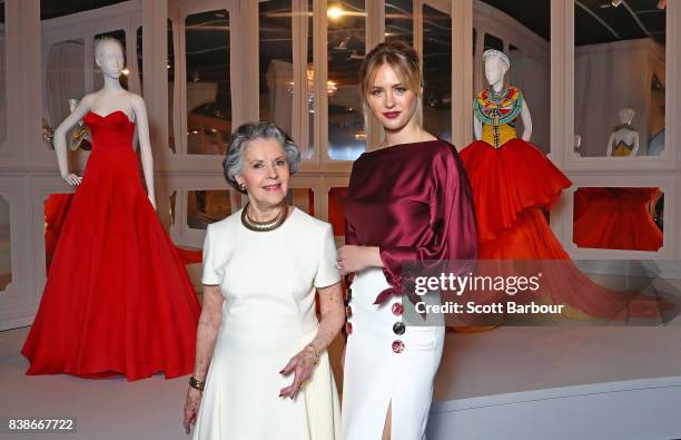 Jesinta Franklin, David Jones Ambassador and former Dior house model, Svetlana Lloyd, who walked in the historic Australian Dior fashion parade at...