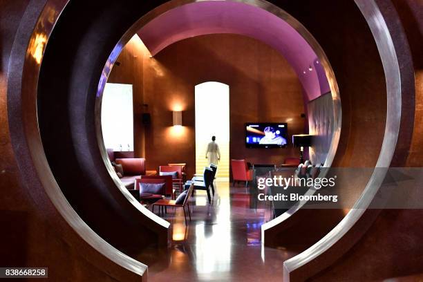 Cafe, formerly operating as the Iah Bar, is seen at the Roseate New Delhi hotel, operated by the Bird Group, in New Delhi, India, on Saturday, Aug....