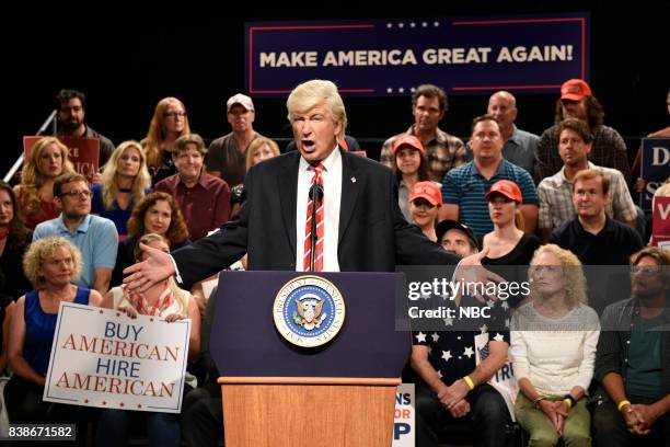 Episode 103 -- Pictured: Alec Baldwin as President Donald Trump during a "Trump Phoenix Rally" on August 24, 2017 --