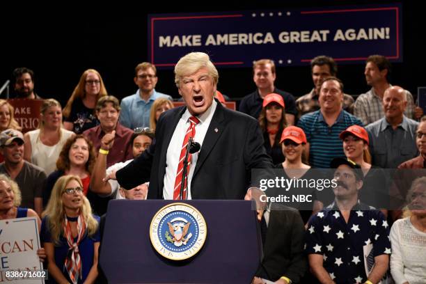 Episode 103 -- Pictured: Alec Baldwin as President Donald Trump during a "Trump Phoenix Rally" on August 24, 2017 --