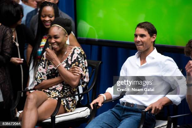 Tennis players Venus Williams and Rafael Nadal attend the 2017 Lotte New York Palace Invitational at Lotte New York Palace on August 24, 2017 in New...