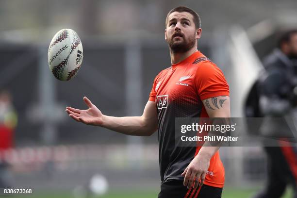 Dane Coles of the All Blacks during the New Zealand All Blacks Captain's Run at Forsyth Barr Stadium on August 25, 2017 in Dunedin, New Zealand.