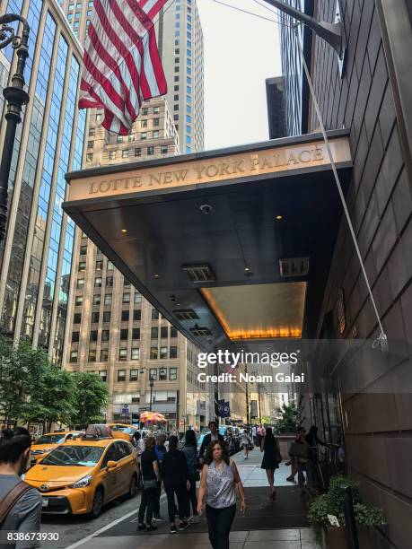 View outside Lotte New York Palace on August 24, 2017 in New York City.