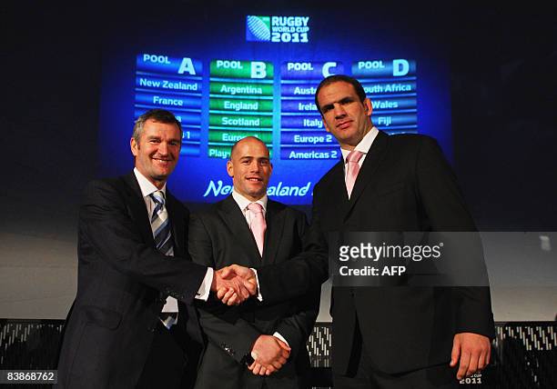 Frank Hadden, coach of Scotland , Felipe Contepomi, captain of Argentina and Martin Johnson, coach of England are pictured during the IRB Rugby World...