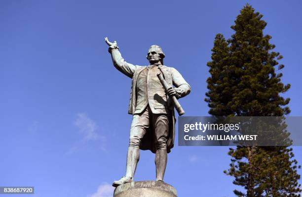 Statue of Captain James Cook stands in Sydney's Hyde Park on August 25 as Prime Minister Malcolm Turnbull labelled calls to change colonial-era...