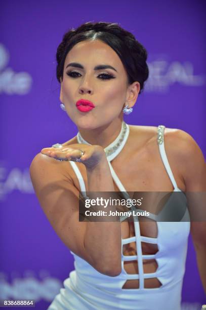 Carolina Gaitan arrives at Telemundo's 2017 'Premios Tu Mundo' at American Airlines Arena on August 24, 2017 in Miami, Florida.