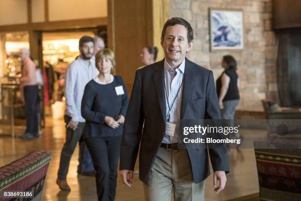 Jose De Gregorio, professor of economics at the Universidad de Chile, arrives for a dinner during the Jackson Hole economic symposium, sponsored by...