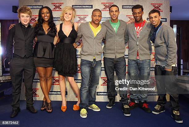 Factor hopefuls Eoghan Quigg, Alexandra Burke, Diana Vickers, and the group JLS arrive to perform at a private X Factor Gig at the Carphone Warehouse...