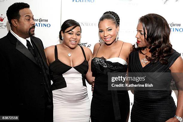 Ashanti and her family Kenkaide , Shia and Tina Douglas during Nelly's 3rd Annual Black and White Ball held at The Chase Park Plaza Hotel. PHOTO BY...