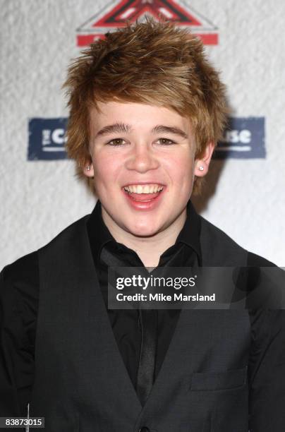 Eoghan Quigg performs at a secret X Factor gig at the Carphone Warehouse, Oxford St December 1, 2008 in London, England.