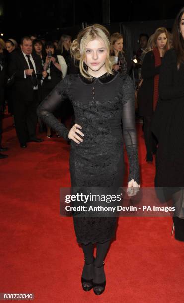 Chloe Moretz arrives for the Royal Film Performance 2011 of Hugo at the Odeon Cinema in Leicester Square, London.