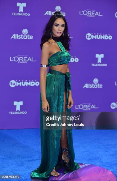 Carolina Sandoval arrives at Telemundo's 2017 'Premios Tu Mundo' at American Airlines Arena on August 24, 2017 in Miami, Florida.