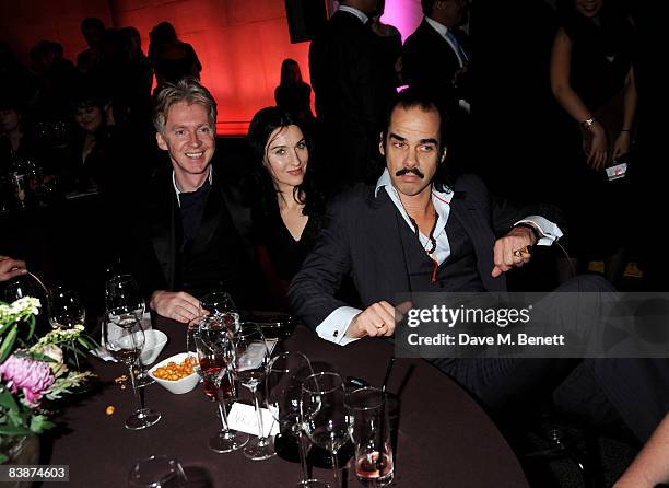 Philip Treacy, Susie Bick and Nick Cave attend the Turner Prize 2008, at Tate Britain on December 1, 2008 in London, England.