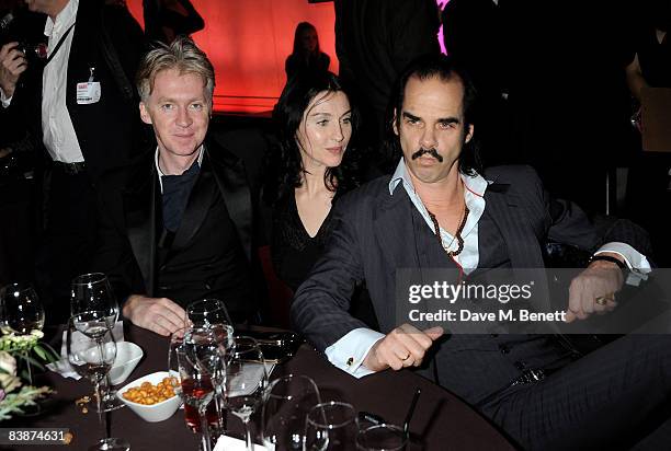 Philip Treacy, Susie Bick and Nick Cave attend the Turner Prize 2008, at Tate Britain on December 1, 2008 in London, England.