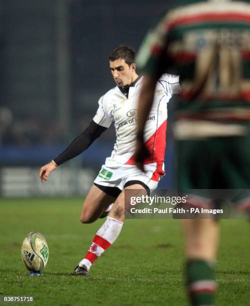 Ulsters Ruan Pienaar kick a penalty during a Heineken Cup Pool Three match at Ravenhill, Belfast.