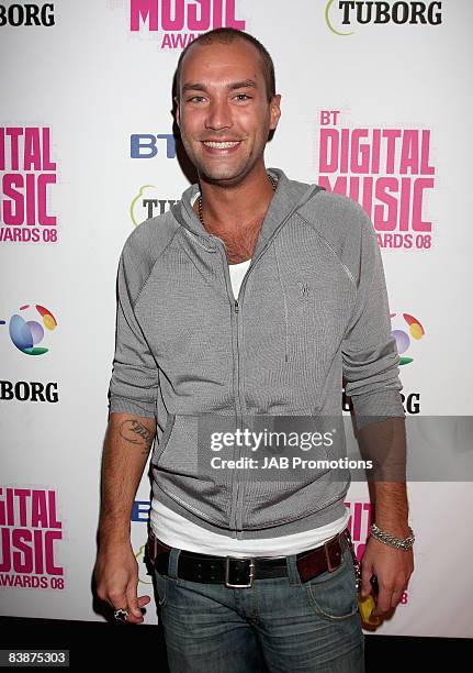 Calum Best attends the BT Digital Music Awards 2008 held at The Roundhouse on October 1, 2008 in London, England.