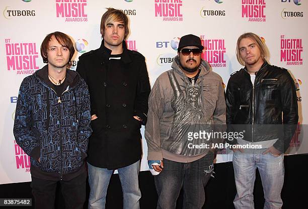 Indie rock group Fightstar attends the BT Digital Music Awards 2008 held at The Roundhouse on October 1, 2008 in London, England.