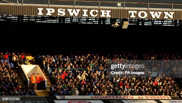 General view of Portman Road as Ipswich Town fans watch the action from the stands during the npower Championship match at Portman Road, Ipswich.