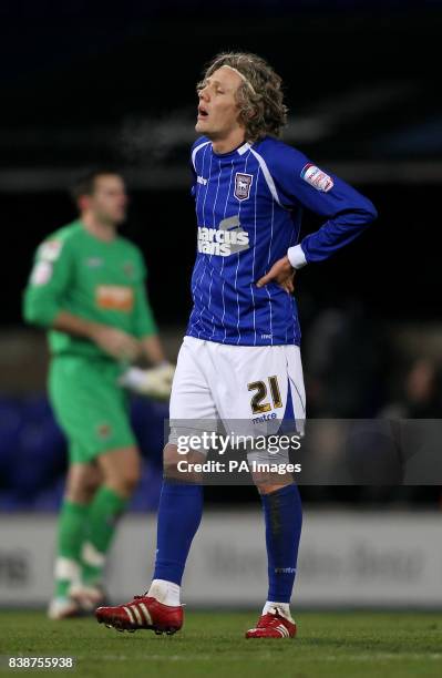 Ipswich Town's Jimmy Bullard dejected after the npower Championship match at Portman Road, Ipswich.