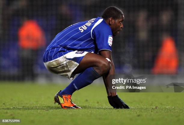 Ipswich Town's Jay Emmanuel-Thomas dejected after the npower Championship match at Portman Road, Ipswich.